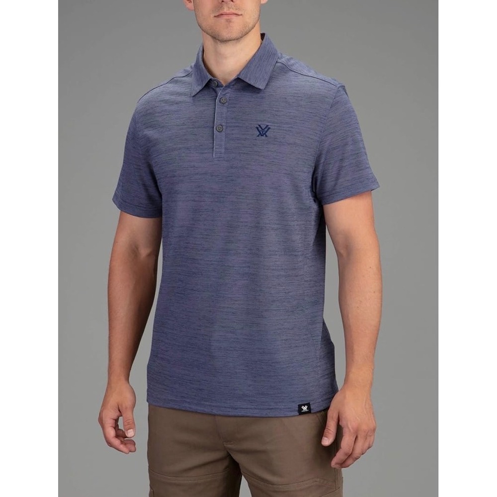 Vortex Optics Mens Size XL Blue Space Dye Performance Polo Shirt NWT